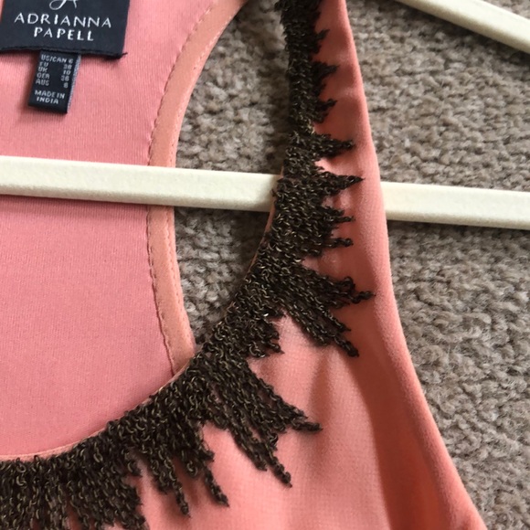 Adriana Papell Coral beaded dress - Picture 2 of 4